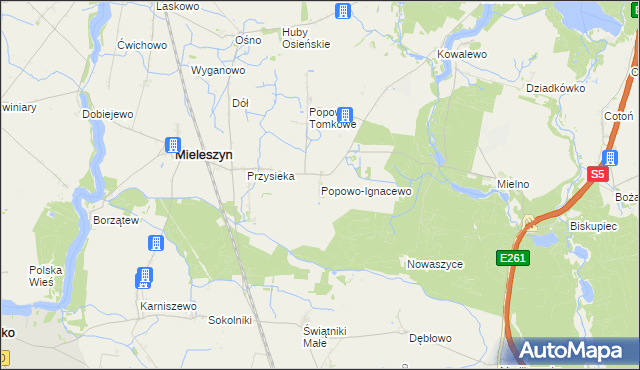 mapa Popowo-Ignacewo, Popowo-Ignacewo na mapie Targeo