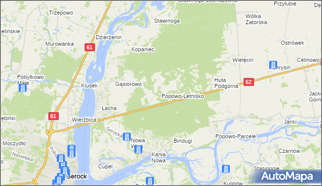 mapa Popowo-Letnisko, Popowo-Letnisko na mapie Targeo