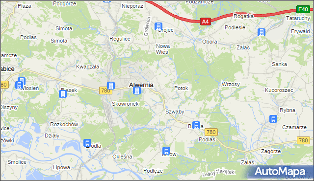 mapa Poręba Żegoty, Poręba Żegoty na mapie Targeo