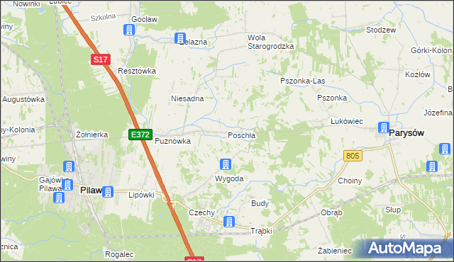 mapa Poschła, Poschła na mapie Targeo