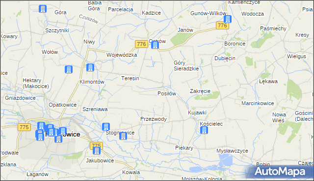 mapa Posiłów, Posiłów na mapie Targeo