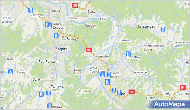 mapa Postołów, Postołów na mapie Targeo