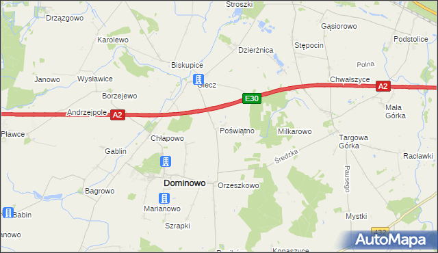 mapa Poświątno, Poświątno na mapie Targeo