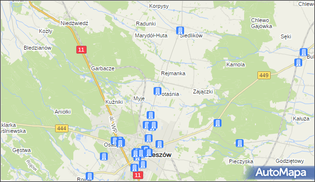 mapa Potaśnia gmina Ostrzeszów, Potaśnia gmina Ostrzeszów na mapie Targeo