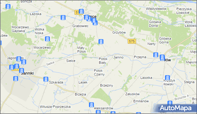 mapa Potok Biały, Potok Biały na mapie Targeo