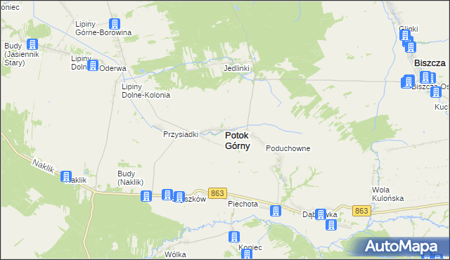 mapa Potok Górny, Potok Górny na mapie Targeo