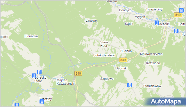 mapa Potok-Senderki, Potok-Senderki na mapie Targeo