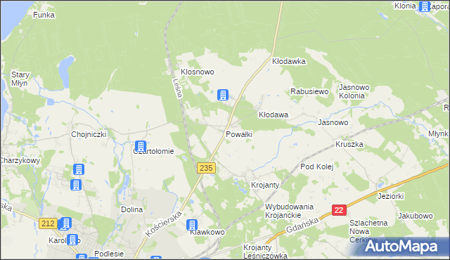 mapa Powałki, Powałki na mapie Targeo