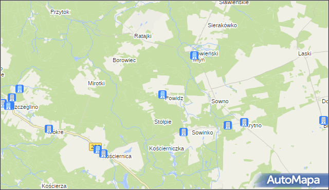 mapa Powidz gmina Polanów, Powidz gmina Polanów na mapie Targeo