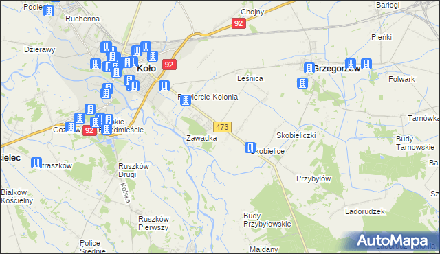 mapa Powiercie, Powiercie na mapie Targeo