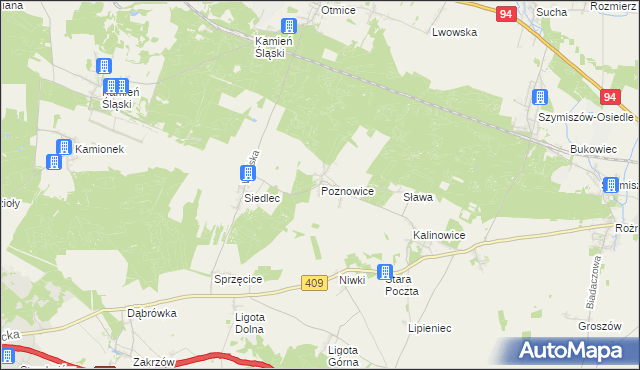 mapa Poznowice, Poznowice na mapie Targeo