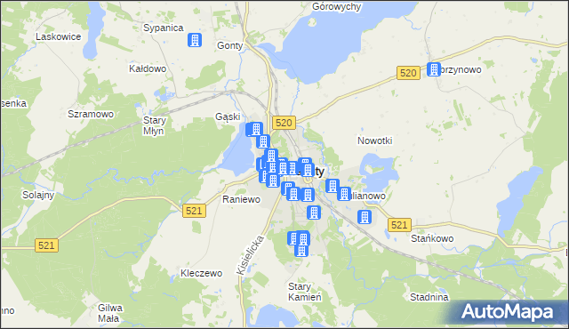 mapa Prabuty powiat kwidzyński, Prabuty powiat kwidzyński na mapie Targeo