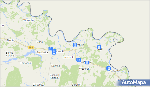 mapa Pratulin, Pratulin na mapie Targeo