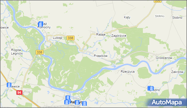 mapa Prawików, Prawików na mapie Targeo