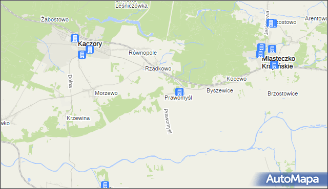 mapa Prawomyśl, Prawomyśl na mapie Targeo