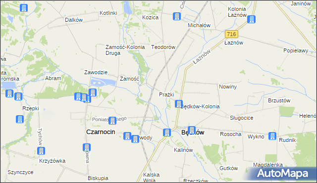 mapa Prażki, Prażki na mapie Targeo