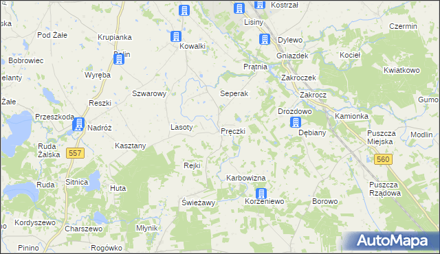 mapa Pręczki, Pręczki na mapie Targeo