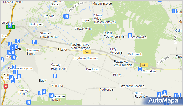 mapa Prędocinek, Prędocinek na mapie Targeo