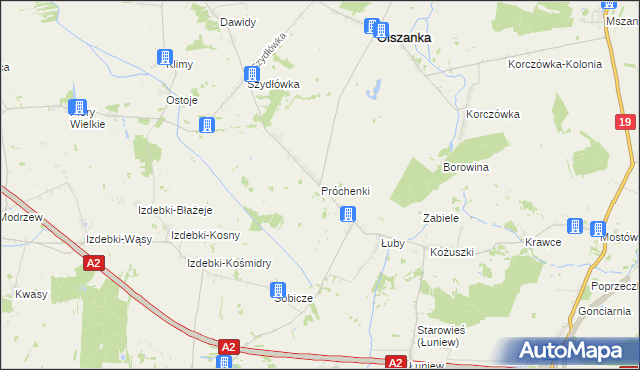 mapa Próchenki, Próchenki na mapie Targeo