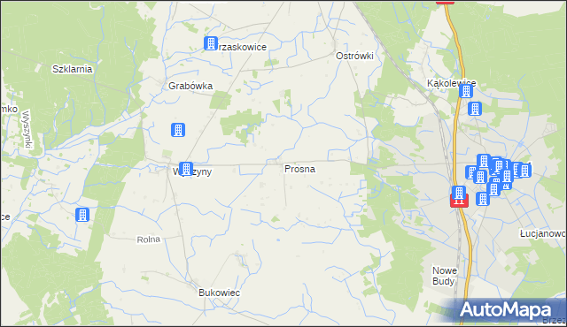 mapa Prosna gmina Budzyń, Prosna gmina Budzyń na mapie Targeo