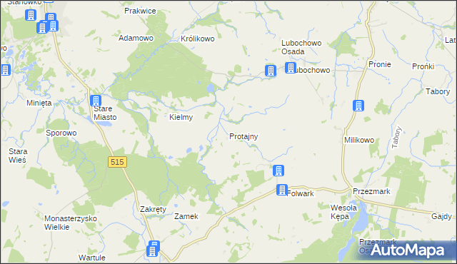 mapa Protajny, Protajny na mapie Targeo