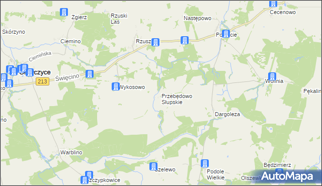 mapa Przebędowo Słupskie, Przebędowo Słupskie na mapie Targeo