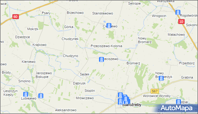 mapa Przeciszewo, Przeciszewo na mapie Targeo