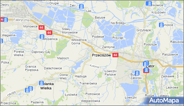 mapa Przeciszów, Przeciszów na mapie Targeo
