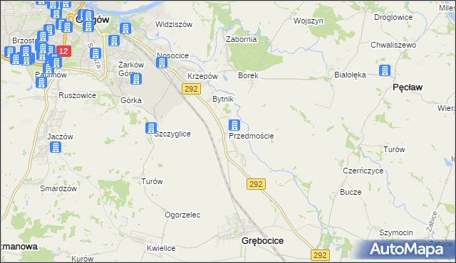 mapa Przedmoście gmina Głogów, Przedmoście gmina Głogów na mapie Targeo