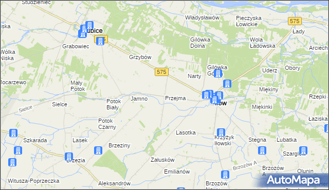 mapa Przejma gmina Iłów, Przejma gmina Iłów na mapie Targeo