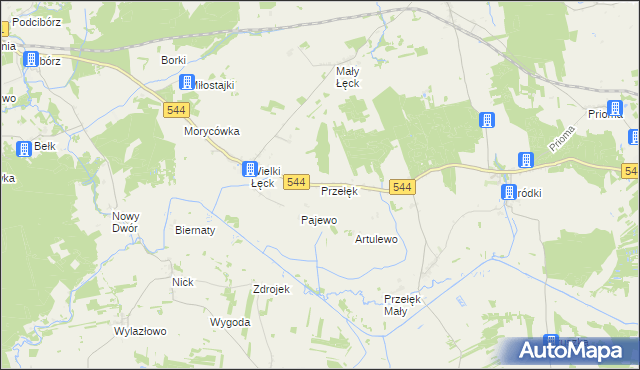 mapa Przełęk gmina Płośnica, Przełęk gmina Płośnica na mapie Targeo