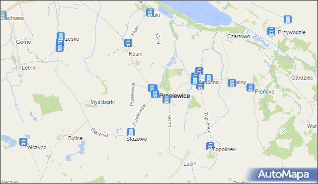 mapa Przelewice powiat pyrzycki, Przelewice powiat pyrzycki na mapie Targeo