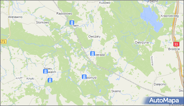 mapa Przeradz gmina Grzmiąca, Przeradz gmina Grzmiąca na mapie Targeo