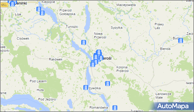 mapa Przerośl, Przerośl na mapie Targeo