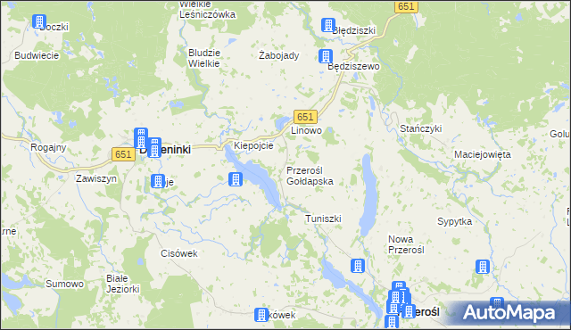 mapa Przerośl Gołdapska, Przerośl Gołdapska na mapie Targeo