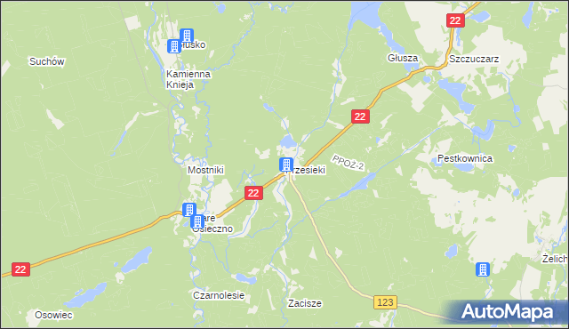 mapa Przesieki, Przesieki na mapie Targeo