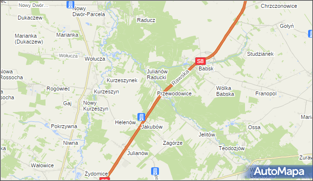 mapa Przewodowice, Przewodowice na mapie Targeo