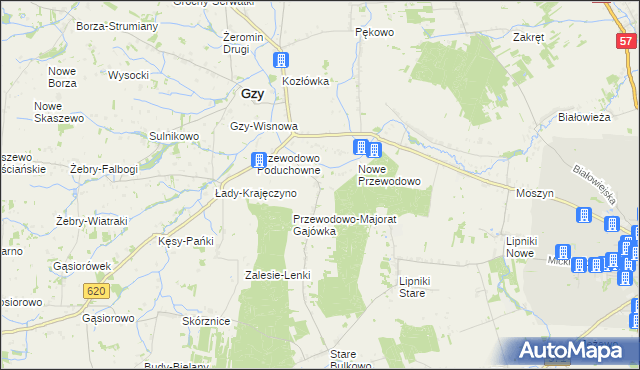 mapa Przewodowo-Majorat, Przewodowo-Majorat na mapie Targeo