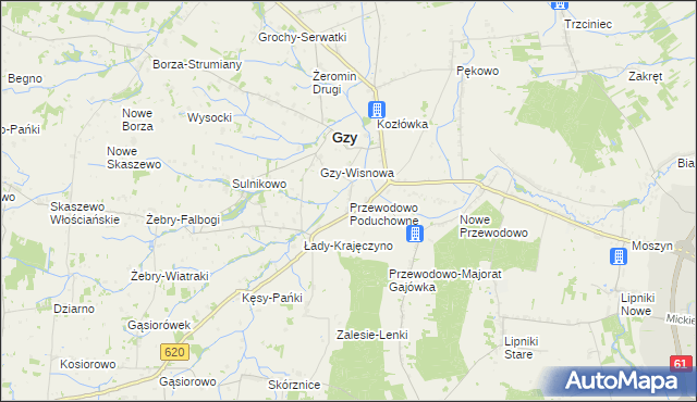 mapa Przewodowo Poduchowne, Przewodowo Poduchowne na mapie Targeo