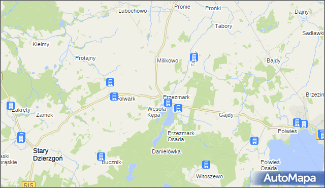 mapa Przezmark gmina Stary Dzierzgoń, Przezmark gmina Stary Dzierzgoń na mapie Targeo