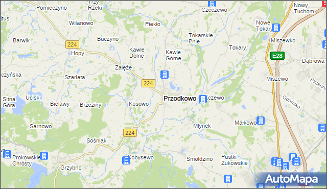 mapa Przodkowo, Przodkowo na mapie Targeo