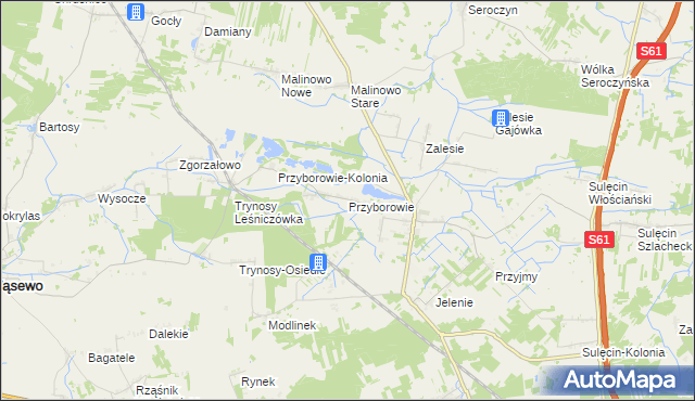 mapa Przyborowie, Przyborowie na mapie Targeo