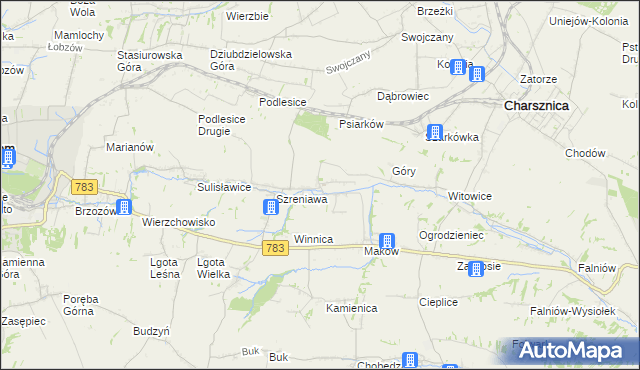 mapa Przybysławice gmina Gołcza, Przybysławice gmina Gołcza na mapie Targeo