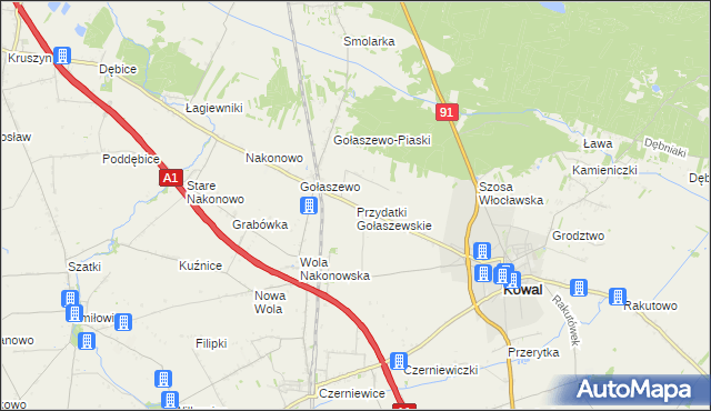 mapa Przydatki Gołaszewskie, Przydatki Gołaszewskie na mapie Targeo