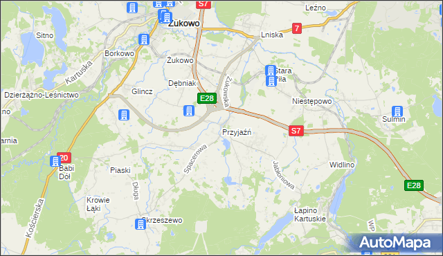 mapa Przyjaźń, Przyjaźń na mapie Targeo