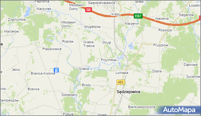 mapa Przymiłów, Przymiłów na mapie Targeo