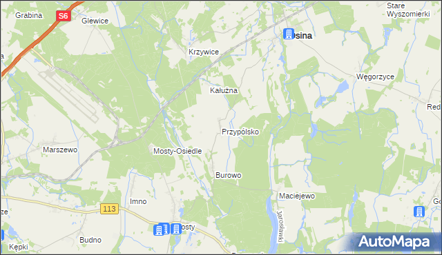 mapa Przypólsko gmina Osina, Przypólsko gmina Osina na mapie Targeo