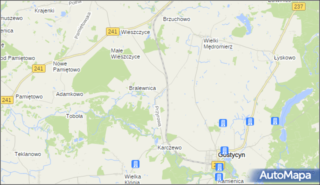 mapa Przyrowa gmina Gostycyn, Przyrowa gmina Gostycyn na mapie Targeo