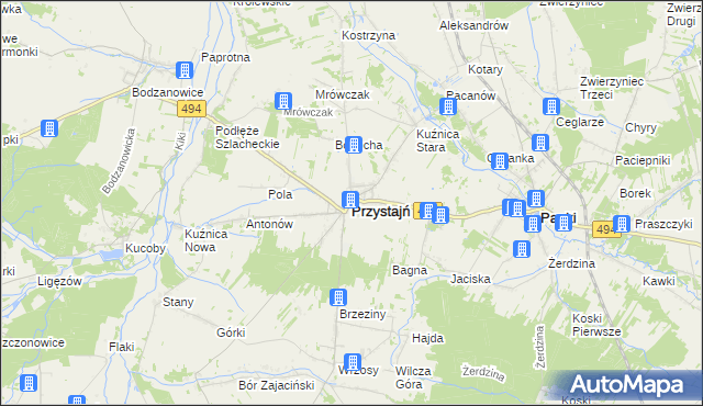 mapa Przystajń, Przystajń na mapie Targeo