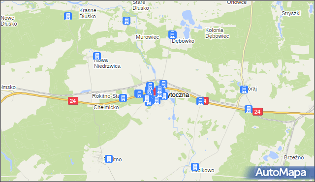 mapa Przytoczna, Przytoczna na mapie Targeo